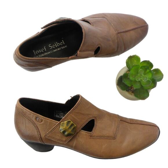 Josef Seibel Tina Mary Jane Leather Comfort Shoes Low Heel Brown  37 US 6/6.5 - Picture 1 of 9